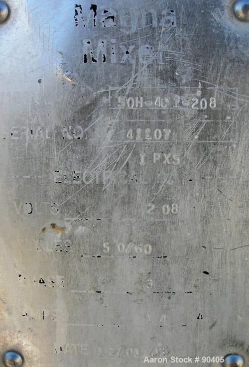 Used Stainless Steel Magna High Speed Single Arm Mixer, Model 50H-4C1