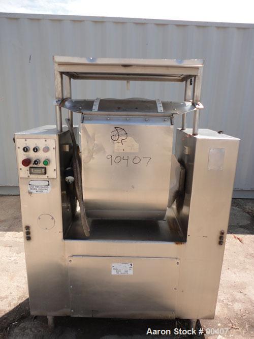 Used Stainless Steel Magna High Speed Single Arm Mixer, Model 50H-4C1. Approximate 10 gallon/50 pound working capcity