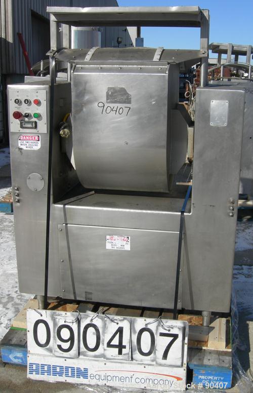 Used Stainless Steel Magna High Speed Single Arm Mixer, Model 50H-4C1. Approximate 10 gallon/50 pound working capcity