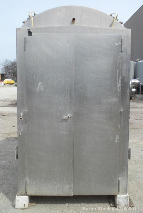 Used Peerless Single Arm Dough Mixer, Model 9SD, 304 Stainless Steel. Approximate 2800 pound dough capacity (55.6 cubic feet) batch size. Jacketed bowl 54" front to back x 55" left to right. Driven b...