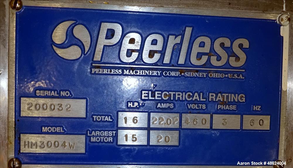 Used Peerless Single Arm Mixer, Model SD 3, Stainless Steel.