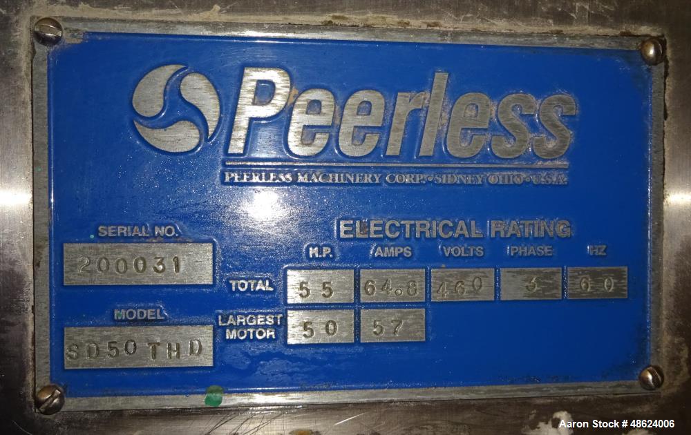 Used Peerless Single Sigma Arm Mixer, Model SD5HD, 304 Stainless Steel.
