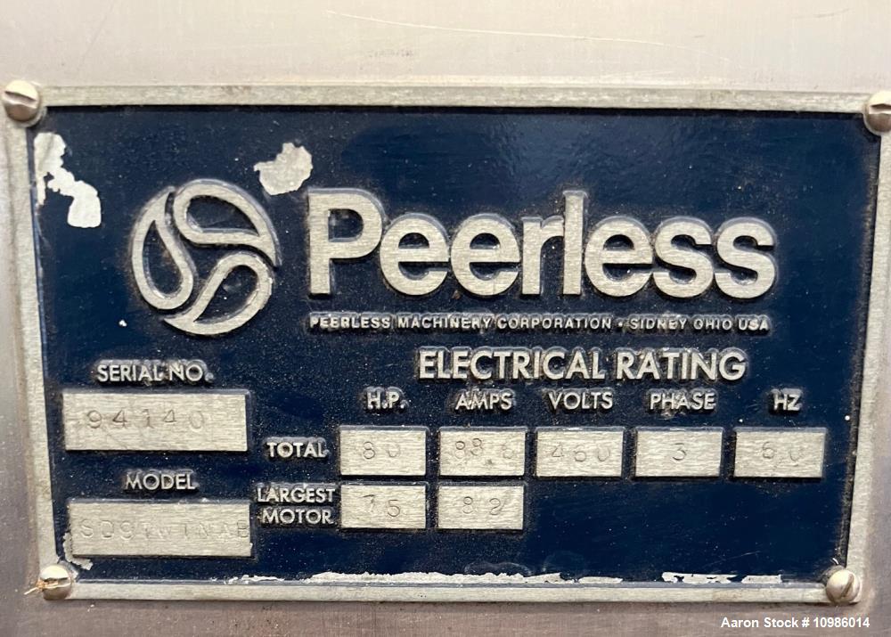 Used Peerless Single Arm Mixer, Model SD9TWT; 2800 lb. capacity