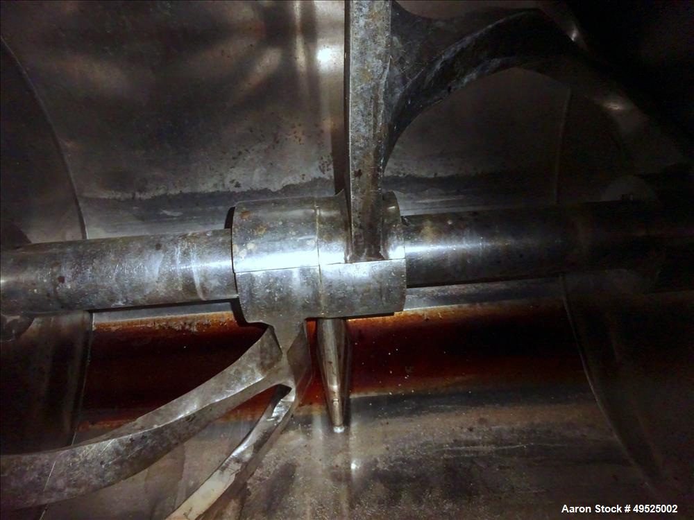 Used Vicars Single Arm Mixer, Approximate 2,200 Pound Capacity, Stainless Steel