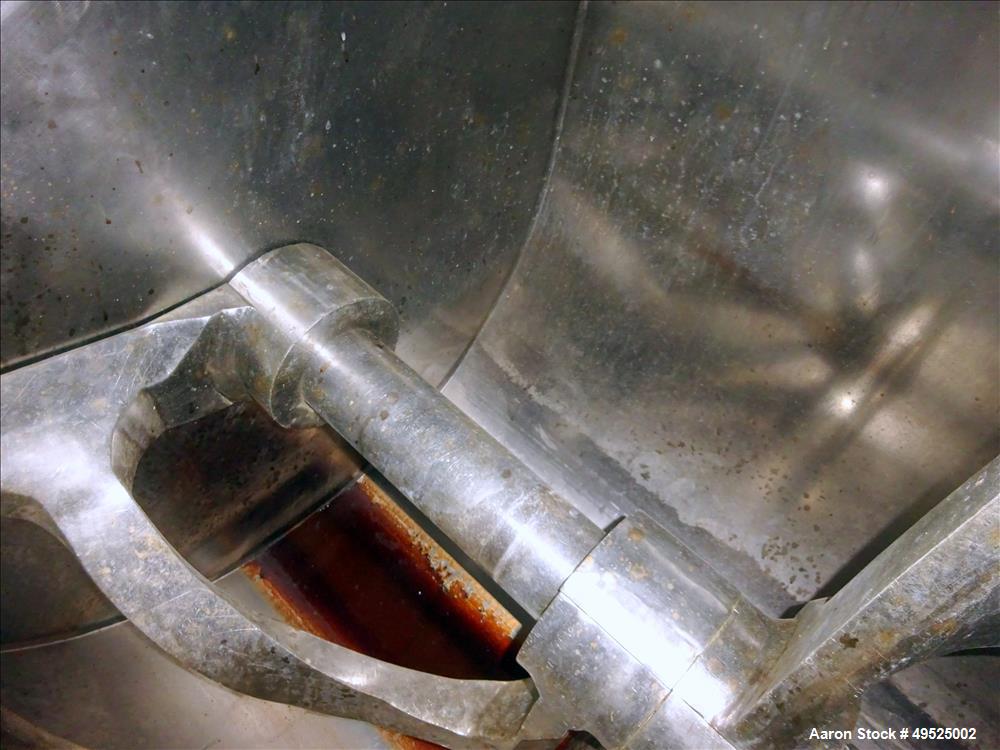 Used Vicars Single Arm Mixer, Approximate 2,200 Pound Capacity, Stainless Steel