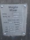 Used Stainless Steel Magna High Speed Single Arm Mixer, Model 50H-4C1, approximate 10 gallon/50 pound working capacity
