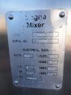 Used Magna High Speed Single Arm Mixer, Model 50H-4C1. Approximate 10 gallon/50 pound working capacity, 304 stainless steel. Jacketed bowl 18