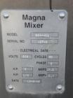Used Stainless Steel Magna High Speed Single Arm Mixer, Model 50H-4C1, approximate 10 gallon/50 pound working capacity