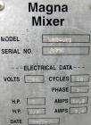 Used Stainless Steel Magna High Speed Single Arm Mixer, Model 50H-4C1, approximate 10 gallon/50 pound working capacity