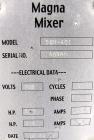 Used Stainless Steel Magna High Speed Single Arm Mixer, Model 50H-4C1, approximate 10 gallon/50 pound working capacity