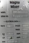 Used Magna High Speed Single Arm Mixer, Model 50H-4C1. Approximate 10 gallon/50 pound working capacity, 304 stainless steel. Jacketed bowl 18