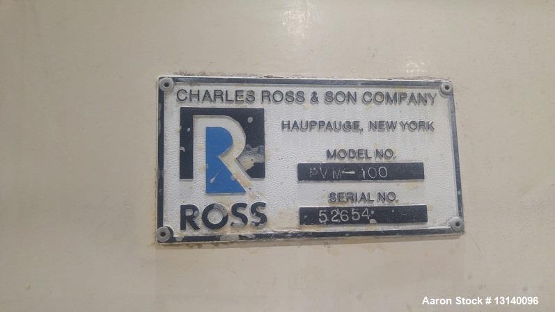 Used- Charles Ross & Sons, Triple Shaft Vacuum Mixer, Model PVM-100