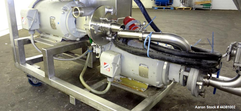 Used Fristam Model 20-53 Powder Mixing System. Induction rate powders: 160-220 pounds per minute. Induction rate thickeners: 4-9 pounds per minute. Liquid flow: 100-140 gallons per minute. Consisting...