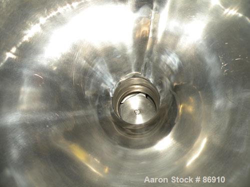 Used Tri Clover Tri-Blender, Model F3218MD-B40, 316 Stainless Steel. Approximate 7.5" diameter impeller. 2-1/2" NPT powder inlet, 4" tri-clamp inlet with hopper, 2" tri-clamp liquid outlet. Dry ingre...