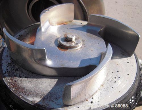 Used Tri-Clover Tri-Blender, Model F4329, 316 Stainless Steel. Approximate 9 1/2" diameter impeller, 4" tri-clamp powder inlet, no hopper, 2" tri-clamp liquid inlet, 3" tri-clamp liquid outlet. Dry i...
