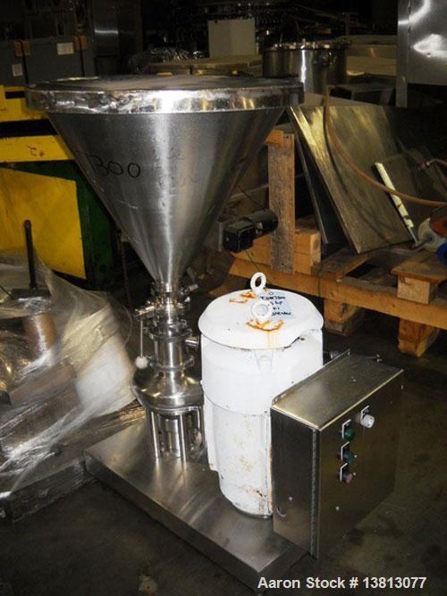 Used Tri-Clover TriBlender, 15 hp, mounted on stainless steel base.  Includes funnel, 240/480 VAC, 60 Hz.