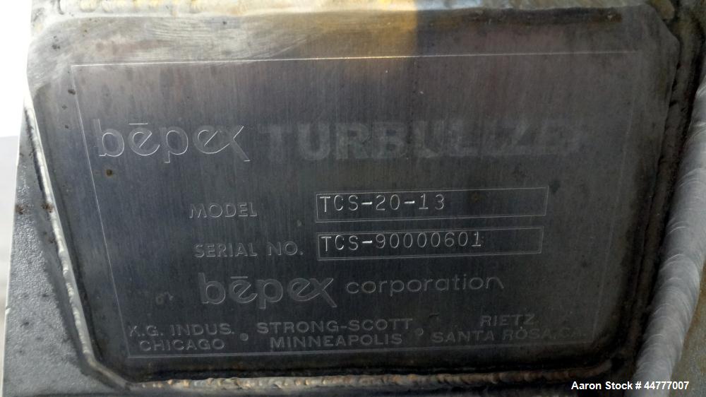 Used Stainless Steel Bepex Turbulizer, Model TCS-20-13