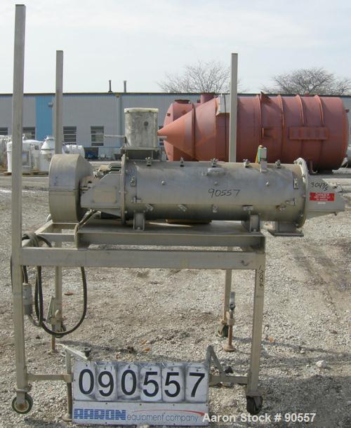 USED:Bepex turbulizer, model TS-14, 304 stainless steel.14" diameter x 42" long non-jacketed chamber.3" diameter shaft with 4 rows of (10) 3/4" diameter x 5" long pins, with 1 1/2" wide paddles, driv...