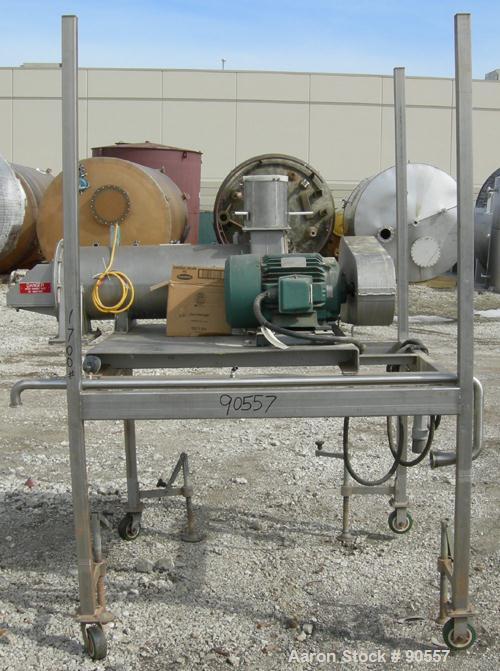 USED:Bepex turbulizer, model TS-14, 304 stainless steel.14" diameter x 42" long non-jacketed chamber.3" diameter shaft with 4 rows of (10) 3/4" diameter x 5" long pins, with 1 1/2" wide paddles, driv...