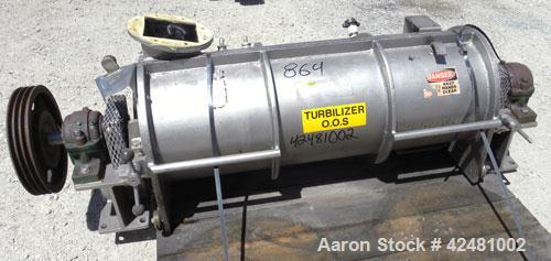 Used Strong Scott Turbulizer, Model TC14, 316 Stainless Steel. 14" Diameter x 42" long non-jacketed clamshell style chamber. Shaft with bolt on blades. Average volume of product retention 0.2 cubic f...