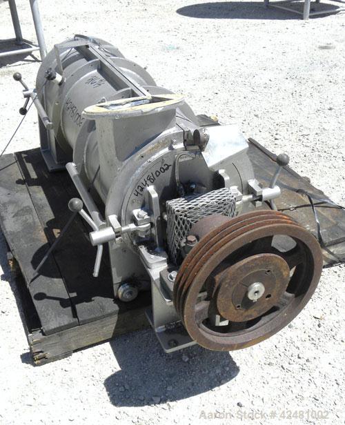 Used Strong Scott Turbulizer, Model TC14, 316 Stainless Steel. 14" Diameter x 42" long non-jacketed clamshell style chamber. Shaft with bolt on blades. Average volume of product retention 0.2 cubic f...
