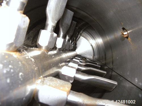 Used Strong Scott Turbulizer, Model TC14, 316 Stainless Steel. 14" Diameter x 42" long non-jacketed clamshell style chamber. Shaft with bolt on blades. Average volume of product retention 0.2 cubic f...