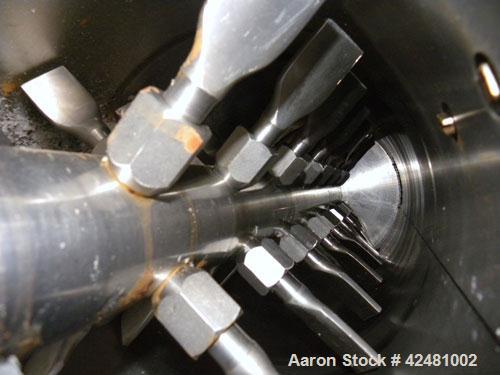 Used Strong Scott Turbulizer, Model TC14, 316 Stainless Steel. 14" Diameter x 42" long non-jacketed clamshell style chamber. Shaft with bolt on blades. Average volume of product retention 0.2 cubic f...