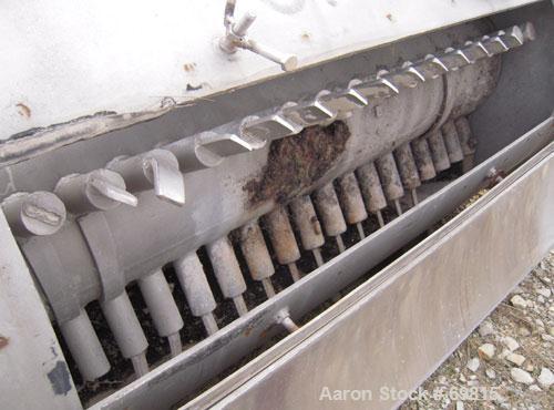 Used Strong Scott Turbulizer, Model T-30, 316 Stainless Steel. 30" diameter x 59" long non-jacketed chamber. 12" diameter shaft with 4 rows of (18) 9/16" wide x 3/8" thick x 3" long end blades welded...