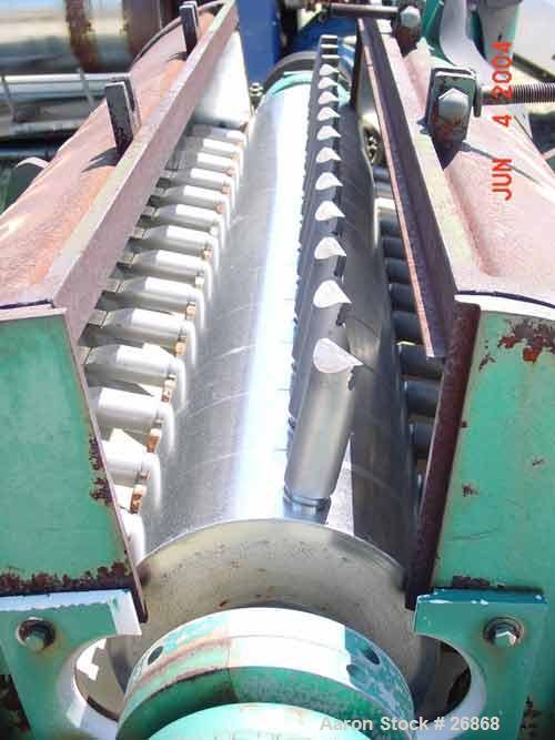 Used Strong Scott "Super" Turbulizer, Model TCJH-20, Chrome. 20" diameter x 55" long chamber. Approximate 10" diameter shaft with (4) rows of (14) 304 stainless steel single edge blades. Open clamshe...