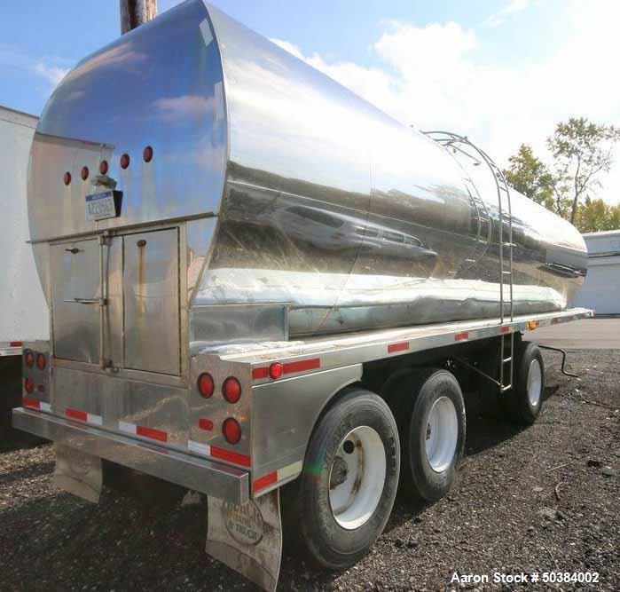 Used- Fruehauf 7,500 Gallon Stainless Steel Milk Tanker.