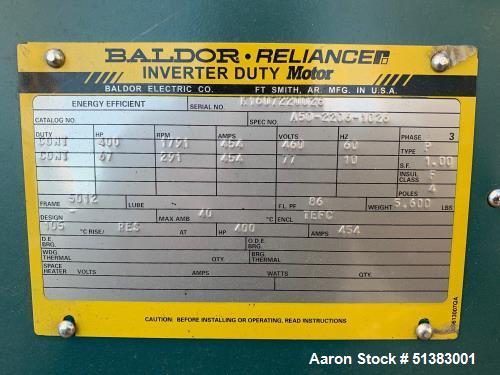 Used- Baldor 400 HP Inverter Duty Motor