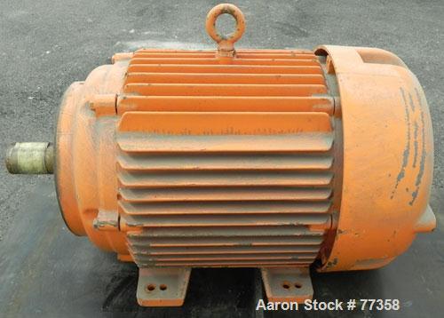 Used- Baldor Motor. 60 HP, 3/60/460 Volt, 1780 RPM. 71 Amps, service factor 1.15, insulation class F, code H, design B, fram...
