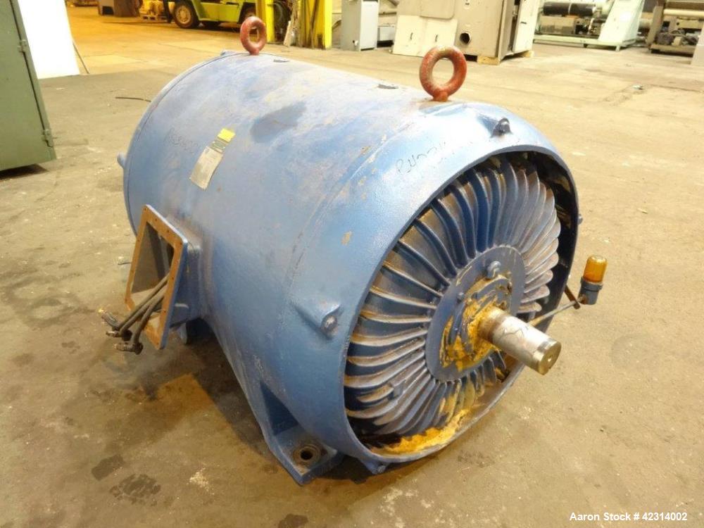 Used- Continental Electro-Power AC Induction Motor, Model NP906. 1000HP, 3/60/4160 volt, 1194 rpm XP. 123 Amps. Continuous d...