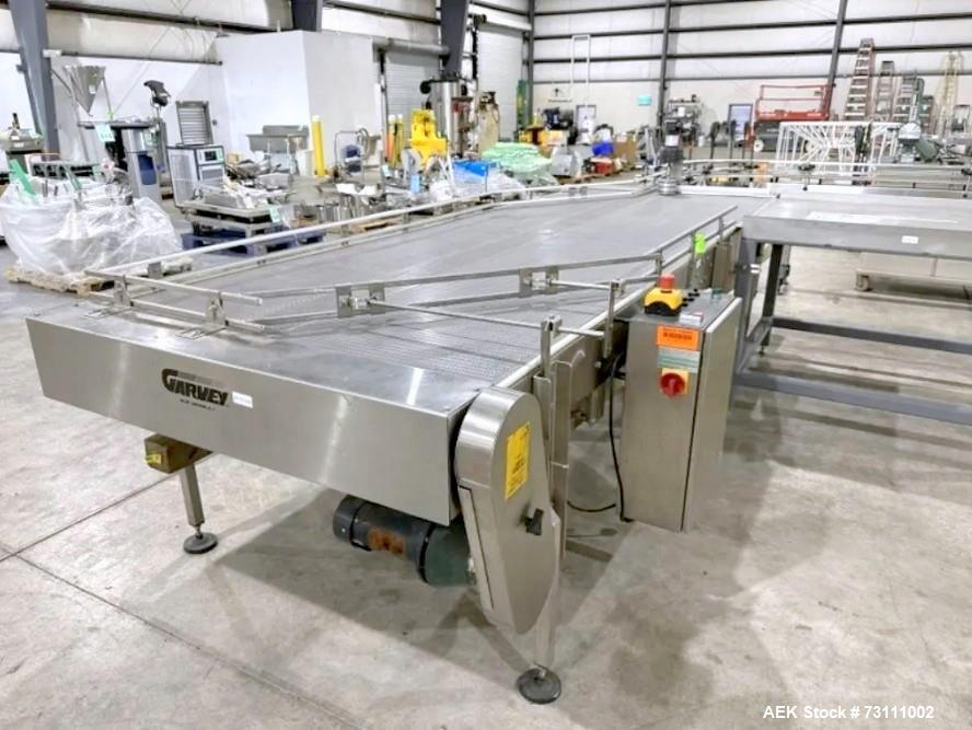 Used Terco Complete BOV Bag On Valve Aerosol Canning Line. Consists of: Garvey Stainless steel unscrambler, Garvey table top chain conveyor, Terco Rotary UTC gasser/crimper with TTV  product filler w...