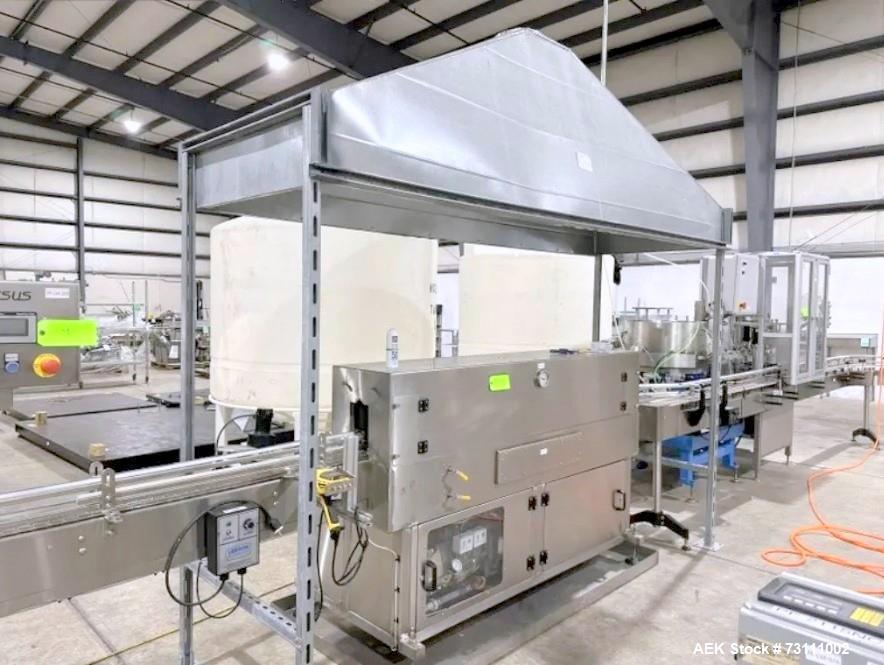 Used Terco Complete BOV Bag On Valve Aerosol Canning Line. Consists of: Garvey Stainless steel unscrambler, Garvey table top chain conveyor, Terco Rotary UTC gasser/crimper with TTV  product filler w...