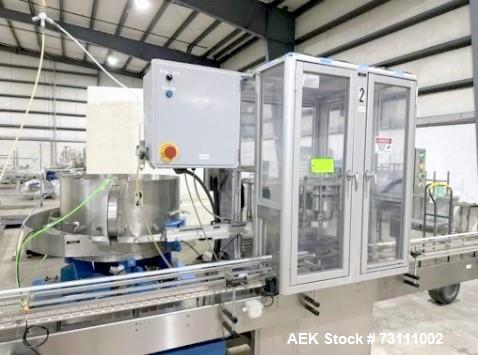 Used Terco Complete BOV Bag On Valve Aerosol Canning Line. Consists of: Garvey Stainless steel unscrambler, Garvey table top chain conveyor, Terco Rotary UTC gasser/crimper with TTV  product filler w...