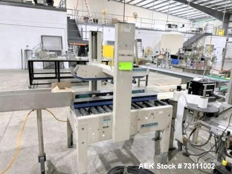 Used Terco Complete BOV Bag On Valve Aerosol Canning Line. Consists of: Garvey Stainless steel unscrambler, Garvey table top chain conveyor, Terco Rotary UTC gasser/crimper with TTV  product filler w...