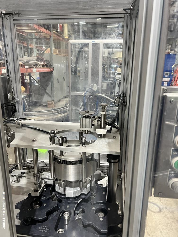Used Terco Complete BOV Bag On Valve Aerosol Canning Line. Consists of: Garvey Stainless steel unscrambler, Garvey table top chain conveyor, Terco Rotary UTC gasser/crimper with TTV  product filler w...