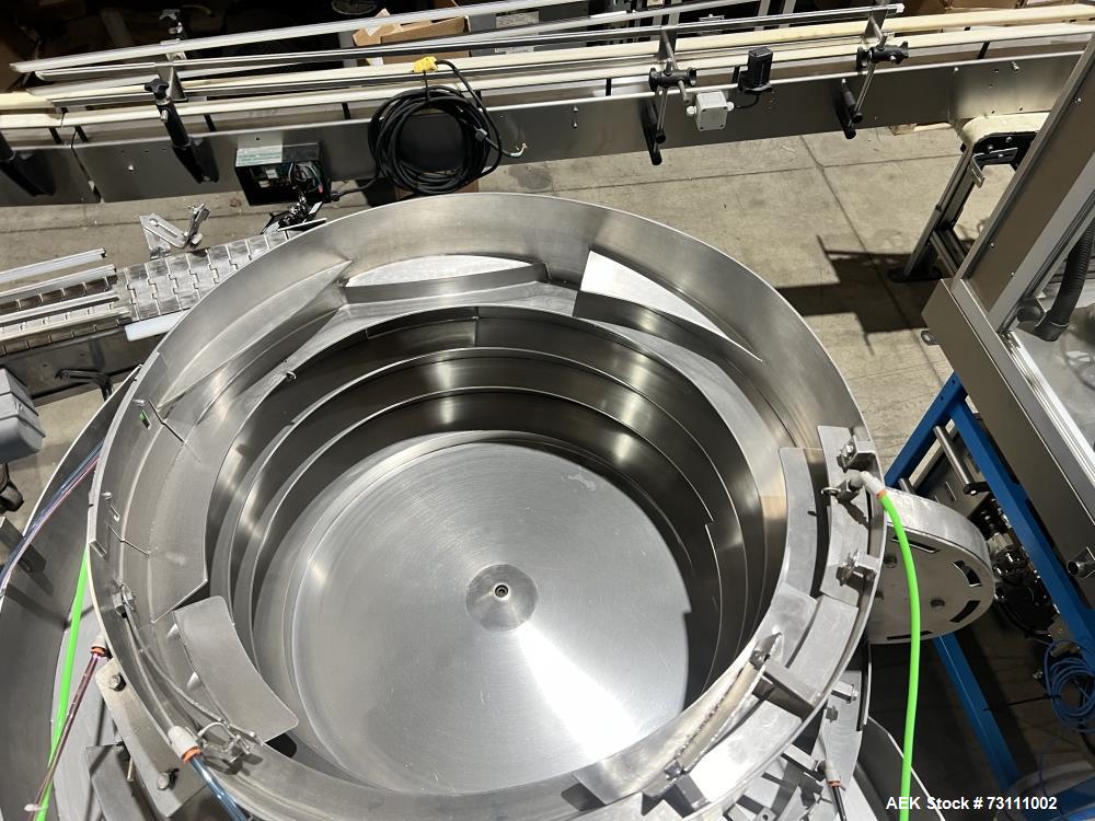 Used Terco Complete BOV Bag On Valve Aerosol Canning Line. Consists of: Garvey Stainless steel unscrambler, Garvey table top chain conveyor, Terco Rotary UTC gasser/crimper with TTV  product filler w...