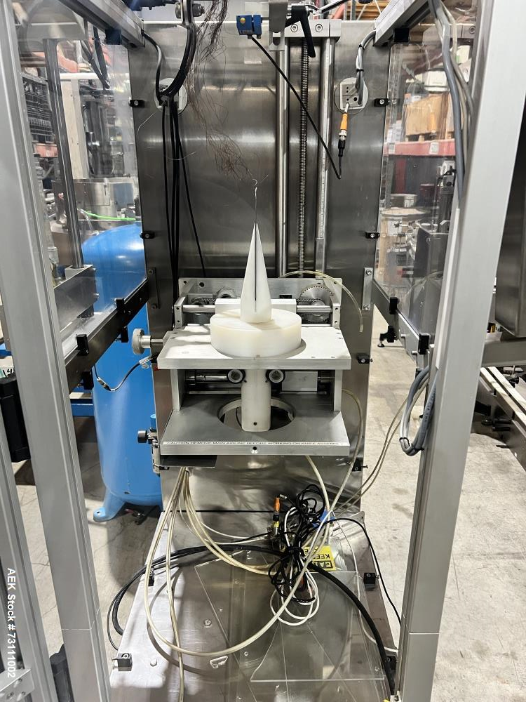 Used Terco Complete BOV Bag On Valve Aerosol Canning Line. Consists of: Garvey Stainless steel unscrambler, Garvey table top chain conveyor, Terco Rotary UTC gasser/crimper with TTV  product filler w...