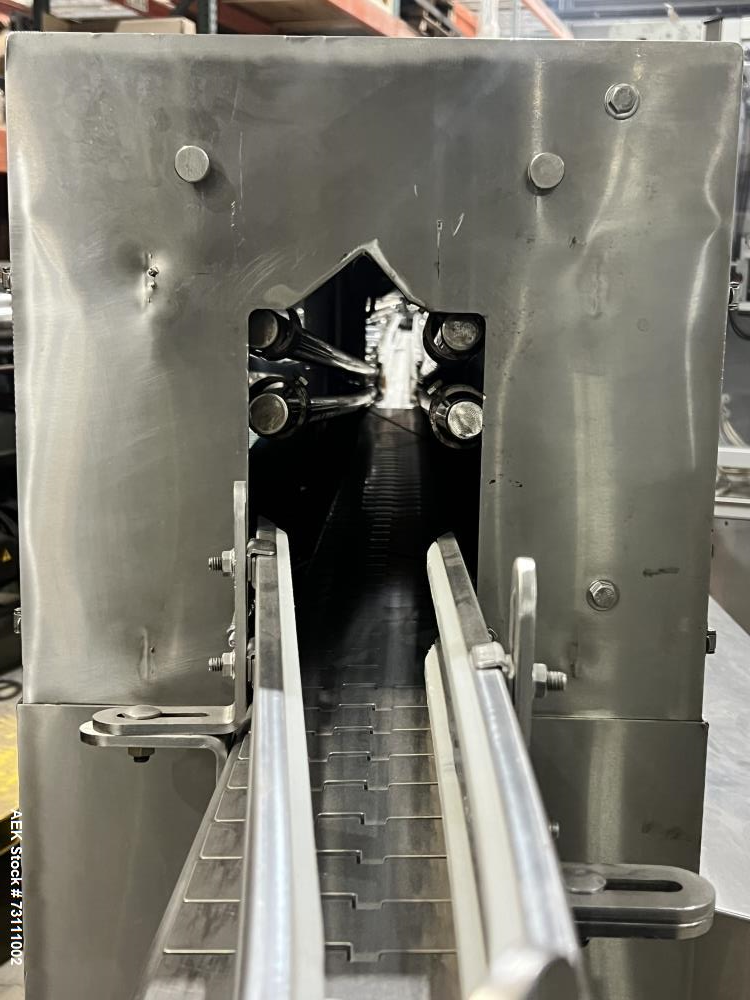 Used Terco Complete BOV Bag On Valve Aerosol Canning Line. Consists of: Garvey Stainless steel unscrambler, Garvey table top chain conveyor, Terco Rotary UTC gasser/crimper with TTV  product filler w...