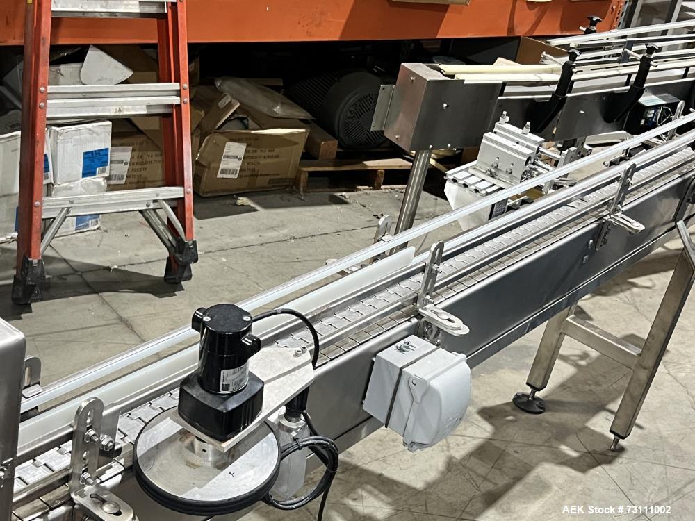 Used Terco Complete BOV Bag On Valve Aerosol Canning Line. Consists of: Garvey Stainless steel unscrambler, Garvey table top chain conveyor, Terco Rotary UTC gasser/crimper with TTV  product filler w...