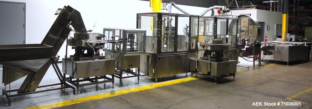 Used Terco SLDL Aerosol Can Filling Line. Capable of speeds up to 70 cans per minute. Has Terco Can Depalletizer with single lane discharge,  Mcbrady 100 orbital cleaner with steam injection Terco SL...