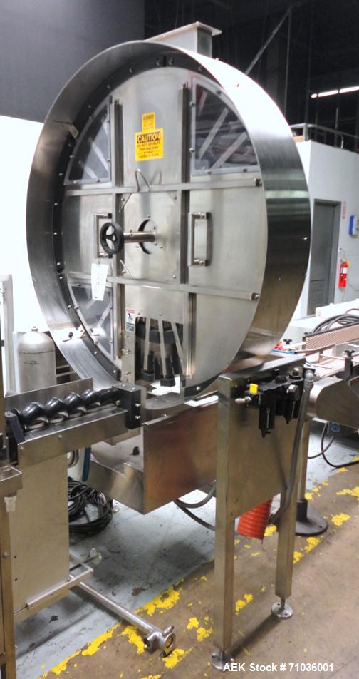 Used Terco SLDL Aerosol Can Filling Line. Capable of speeds up to 70 cans per minute. Has Terco Can Depalletizer with single lane discharge,  Mcbrady 100 orbital cleaner with steam injection Terco SL...