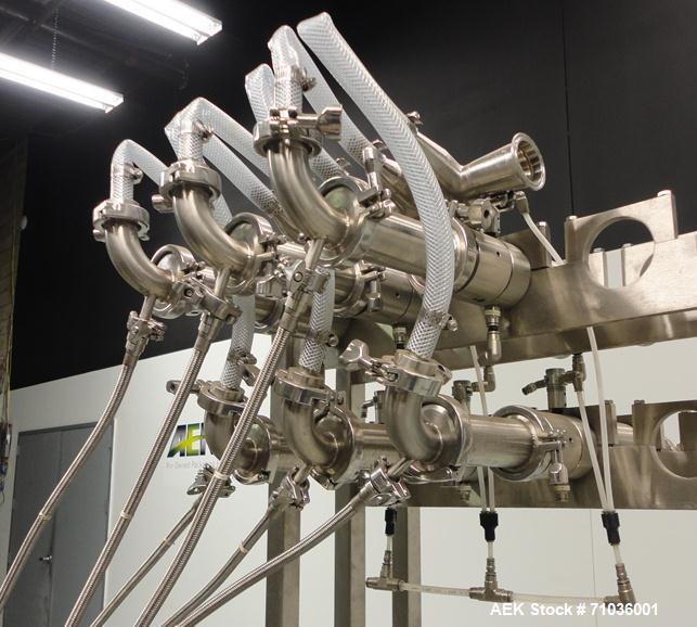 Used Terco SLDL Aerosol Can Filling Line. Capable of speeds up to 70 cans per minute. Has Terco Can Depalletizer with single lane discharge,  Mcbrady 100 orbital cleaner with steam injection Terco SL...