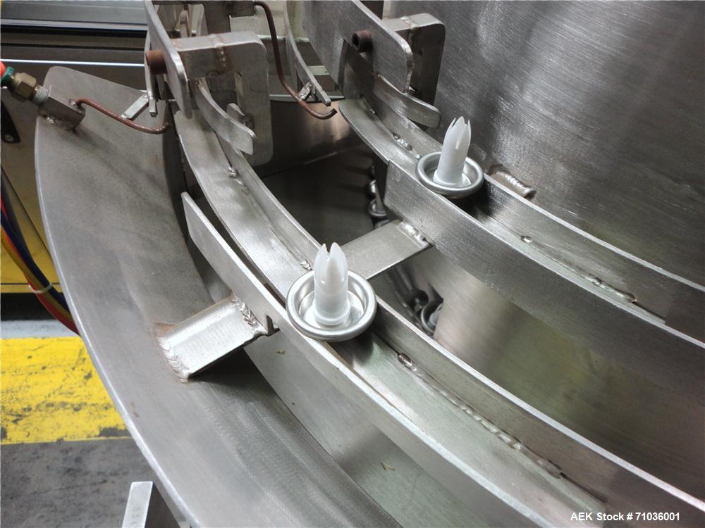 Used Terco SLDL Aerosol Can Filling Line. Capable of speeds up to 70 cans per minute. Has Terco Can Depalletizer with single lane discharge,  Mcbrady 100 orbital cleaner with steam injection Terco SL...