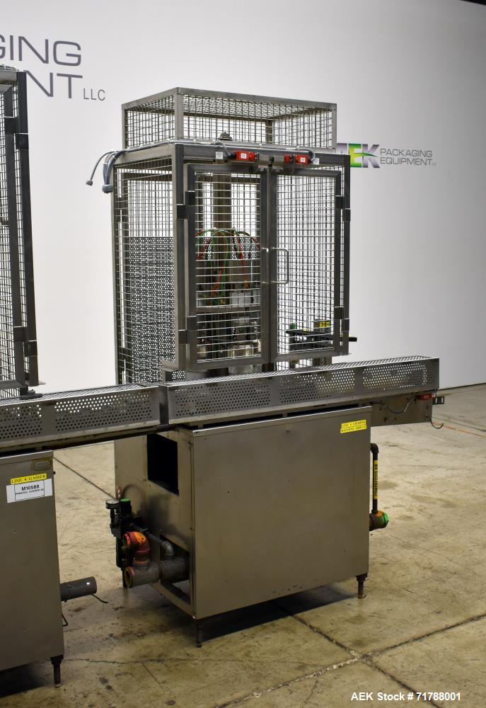Used Pamasol 4 Head Valve Crimper Coupled to Pamasol P 2002 4 Head Gasser