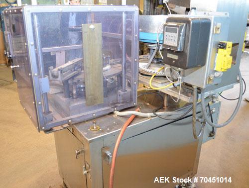 Used Haumiller Model S-Lasta Stainless Steel (6) Pocket Spray Tip Applicator. Single Hammer, 16” vibratory feeder bowl. Approximate 24” x 24” x 12” deep hopper. Allen Bradley Panel View 1000.