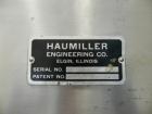 Used Haumiller Stainless Steel (6) Pocket Spray Tip Applicator. Single Hammer, 16” vibratory feeder bowl. Approximate 24” x 24” x 12” deep hopper. Allen Bradley Panel View 1000.