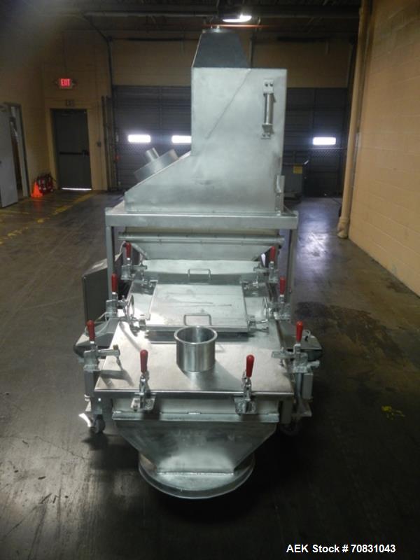 Used Ajax Bag Dump with Sieve, stainless steel c